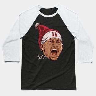 Patrick Mahomes Kansas City Santa Hat Baseball T-Shirt